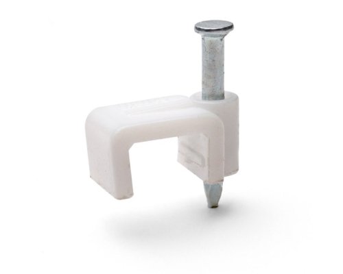 Скоба пластиковая с гвоздем прямая Navigator СПП 10 (50шт.) картинка